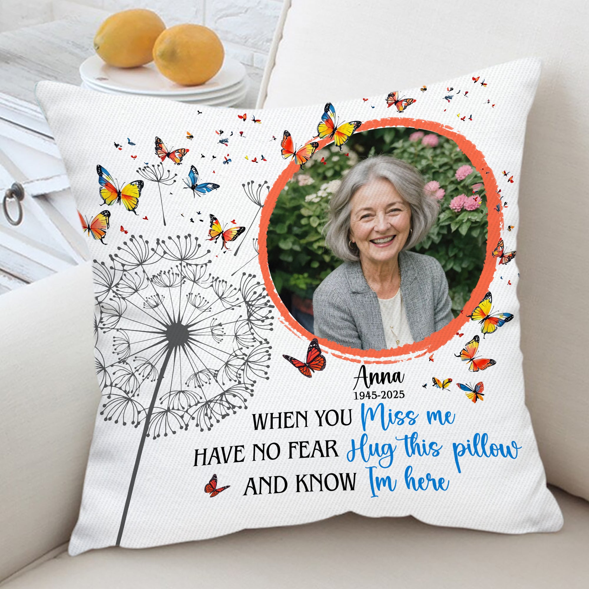 Custom Photo & Name - When You Miss Me - Memorial Personalized Custom Pillow