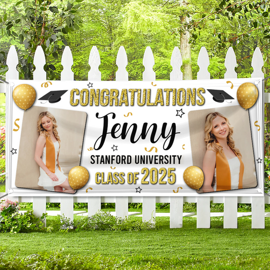 Personalized Graduation Banner, Graduation Party Decorations, Congratulations Photo Banner,  Class of 2025