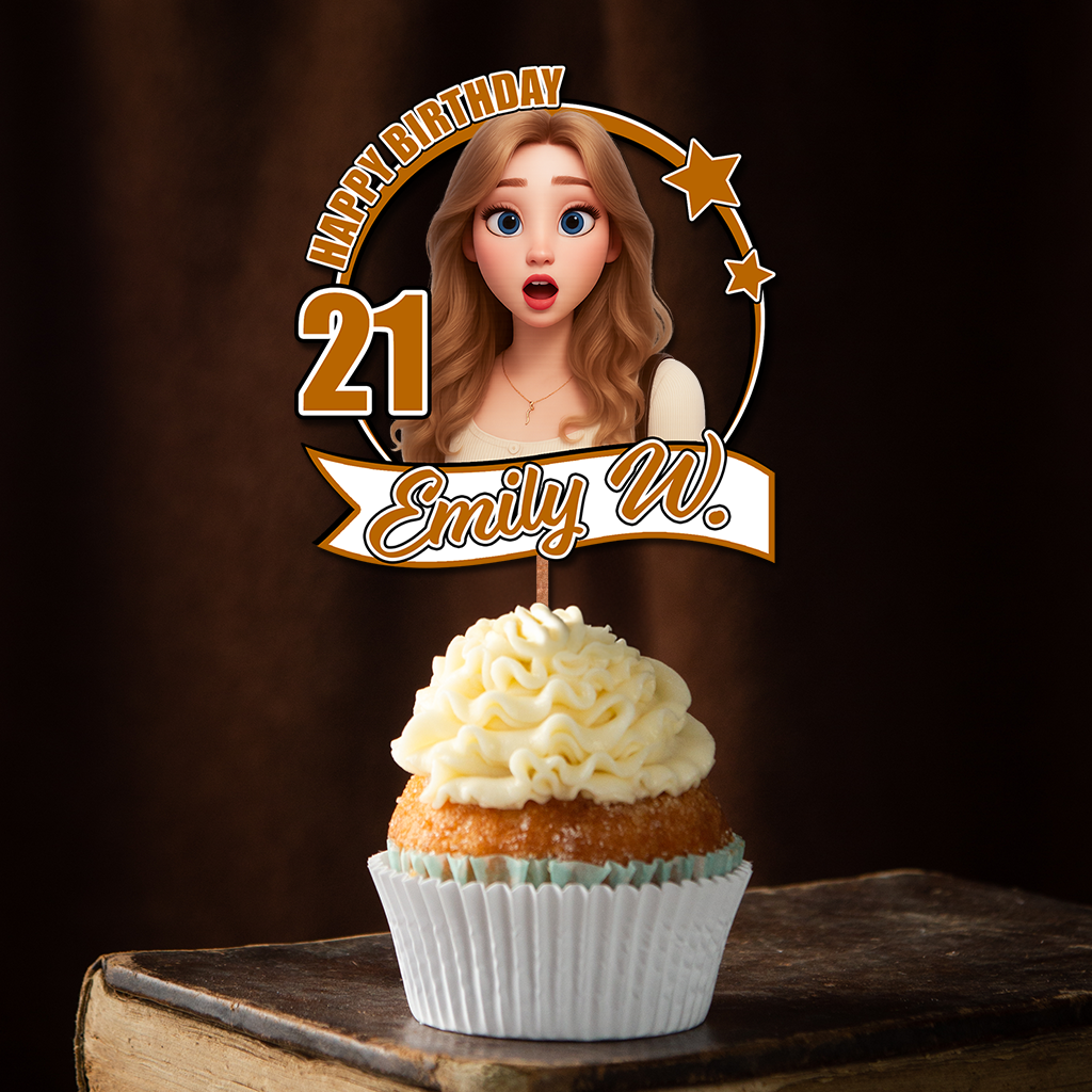 Custom Birthday Party Face Cupcake Toppers, Graduation Decorations, Physical Product