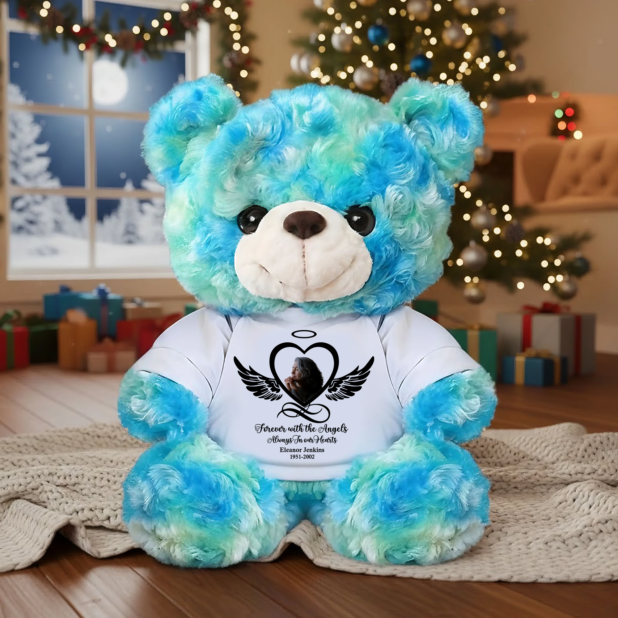 Until We Meet Again - Personalized Memorial Bear Plush - Custom Name and Photo Teddy Bear