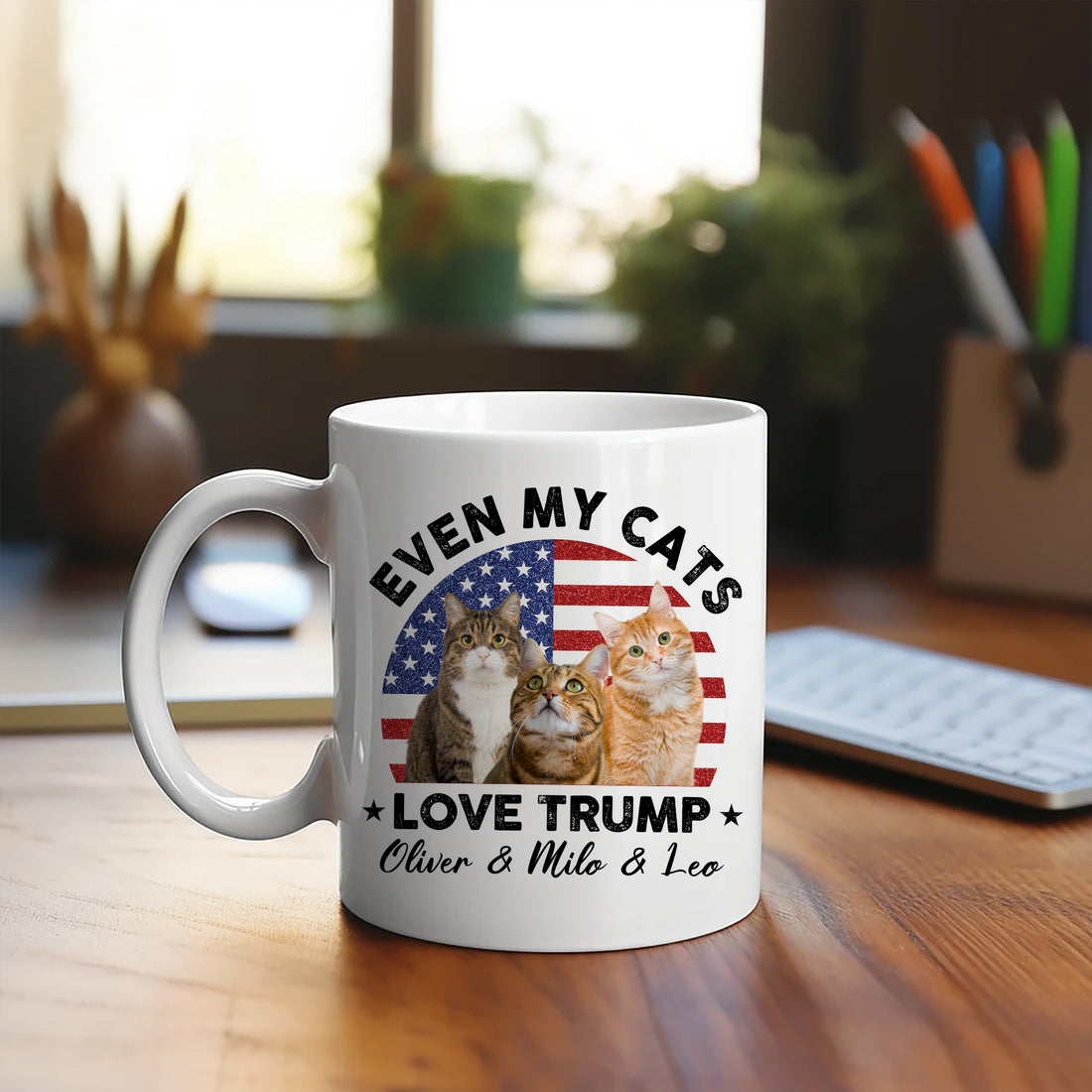 Even My Dog Loves Trump - Custom Pet Name - Personalized Custom Mug - Funny Gift