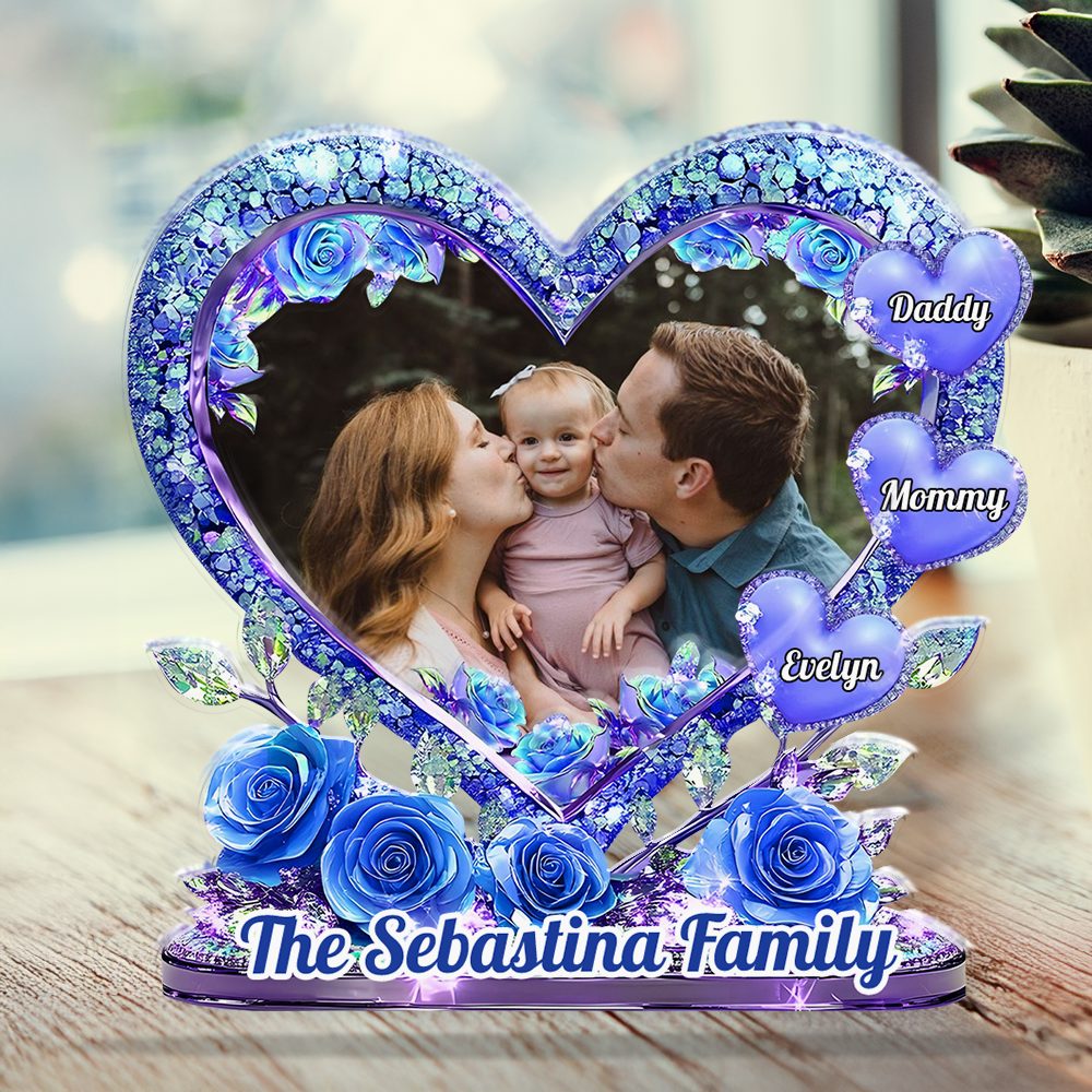 Family Tree Sweethearts - Personalized Name Gift - Custom Shape Acrylic Block Plaque
