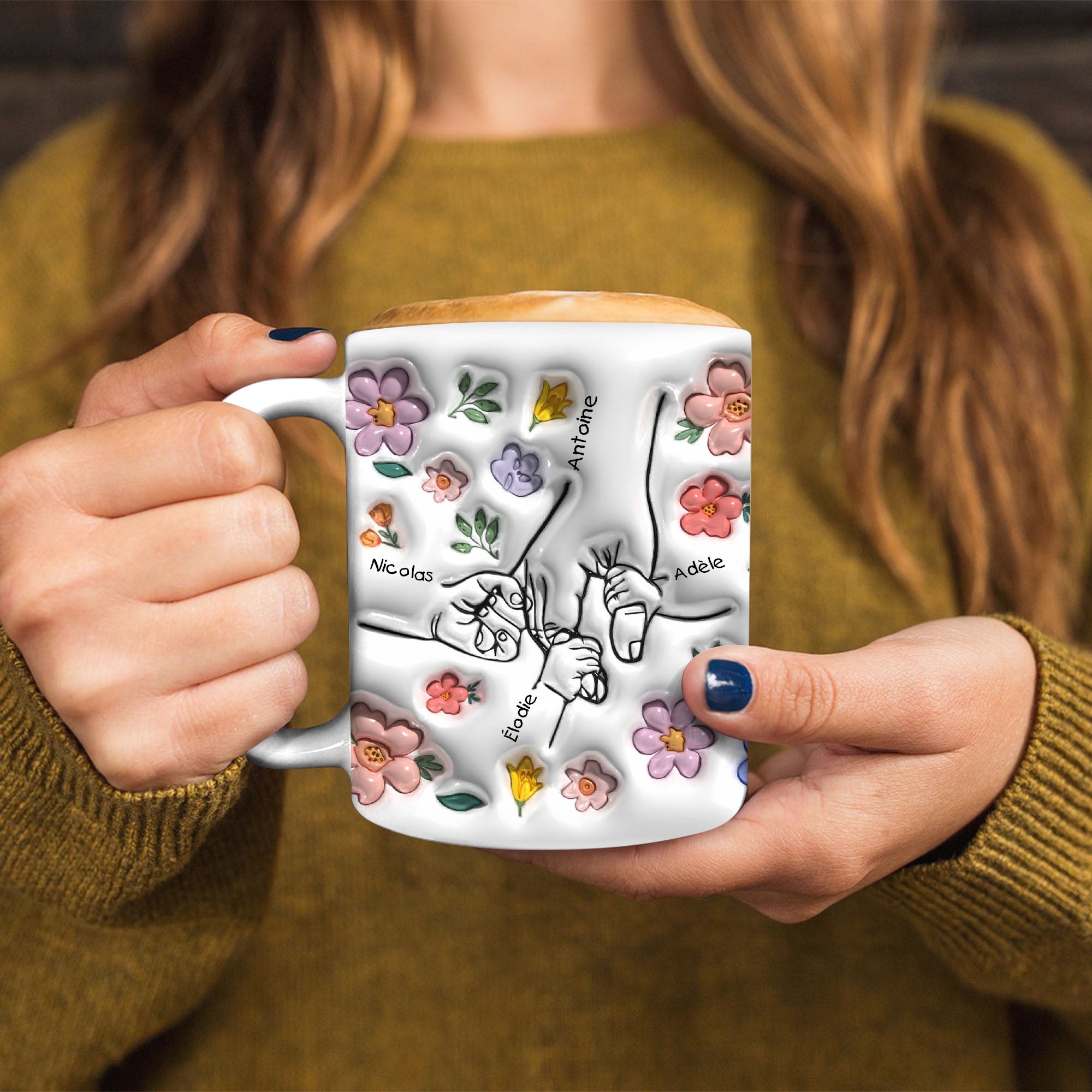 You Hold Our Hands And Our Hearts - Family Gift - Personalized Custom Mug