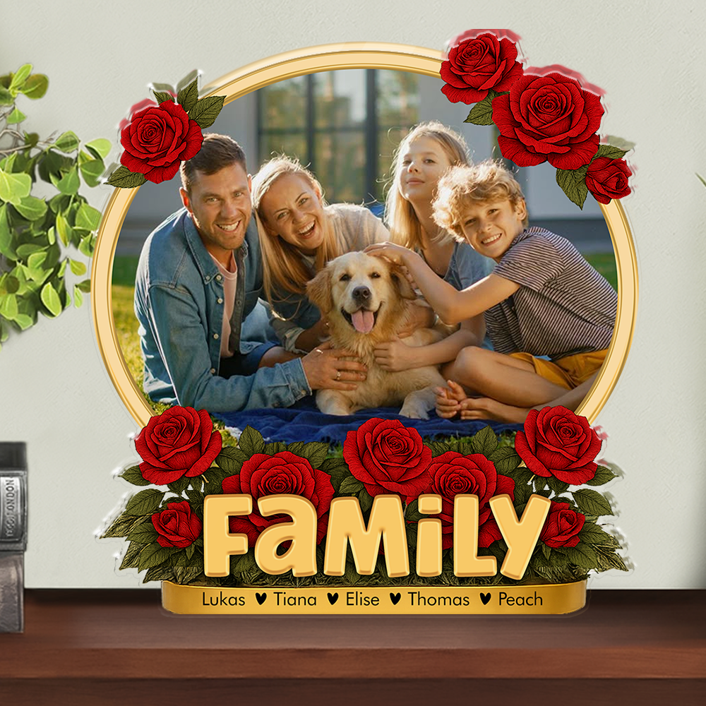 Personalized Family Name and Photo Gift - Custom Shape Acrylic Block Plaque