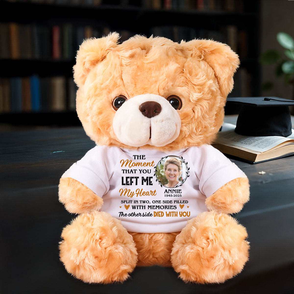 Personalized Memorial Bear Plush - Custom Photo and Name Bear - Personalized Plush Bear