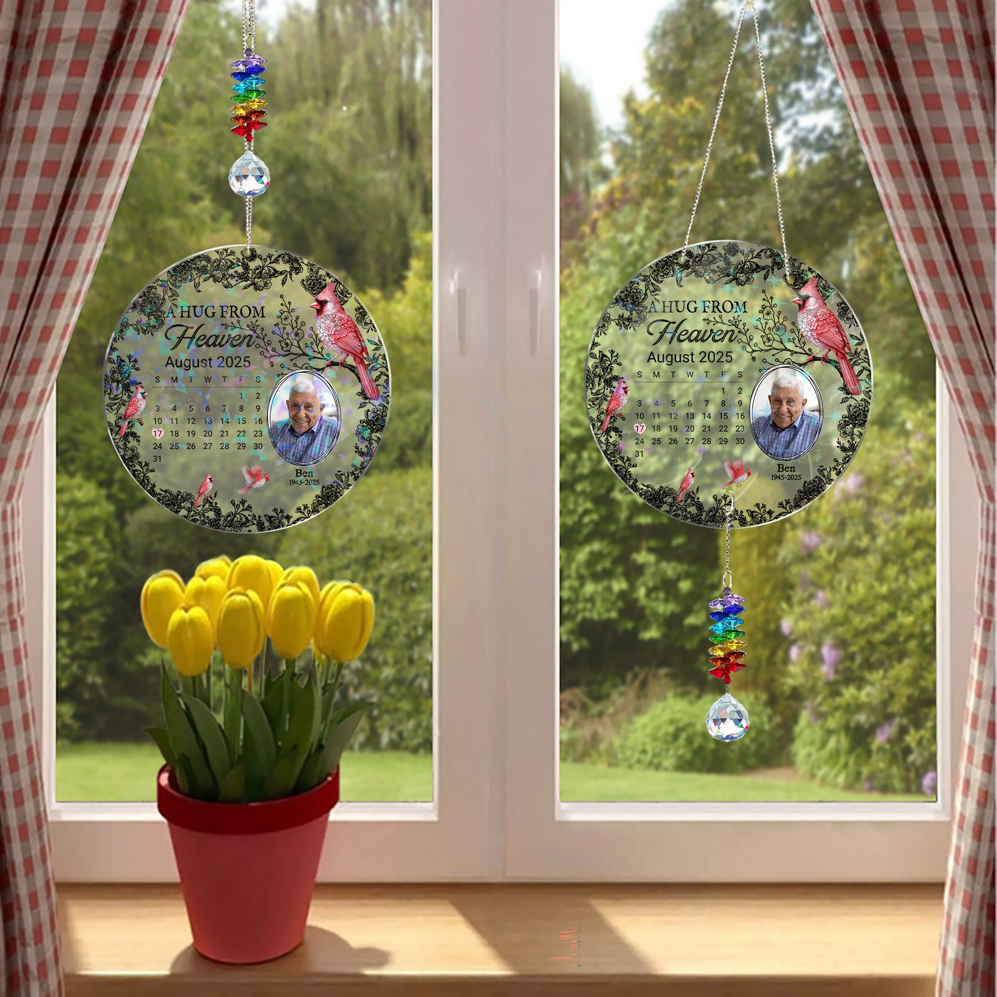 A Hug From Heaven - Ornament Hanging Piece With Crystal Charm - Memorial Gift