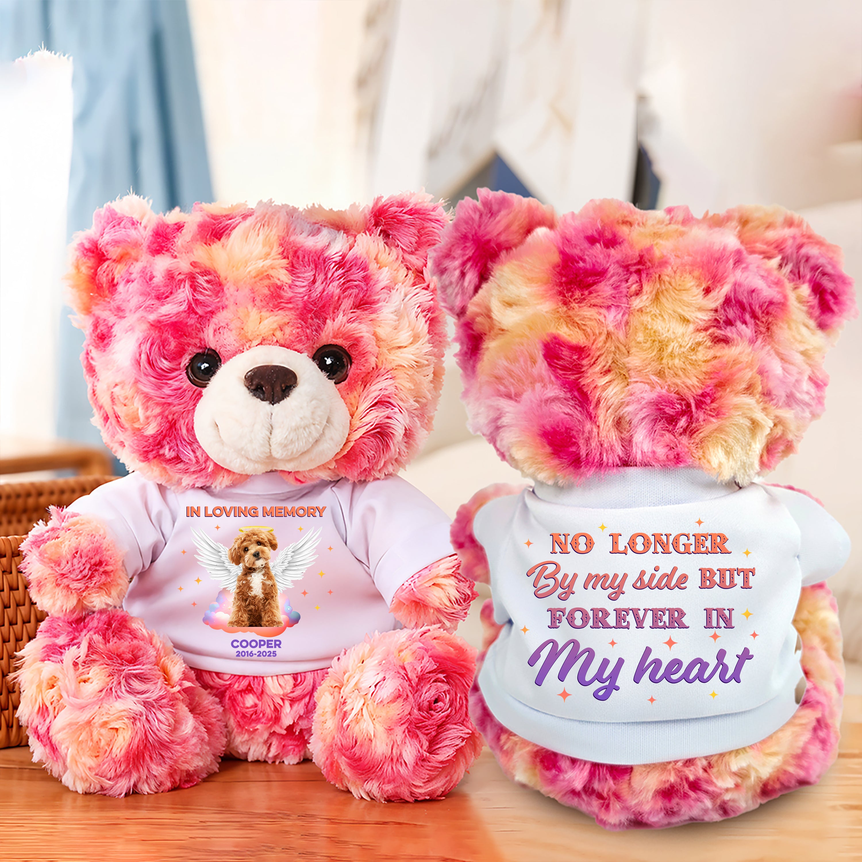 In Loving Memory - Personalized Pet Memorial Bear Plush - Pet Memorial Gift