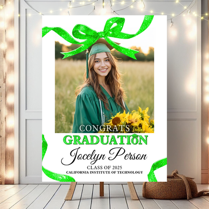 Bow Graduation Party Announcement Welcome Sign Class of 2025 Welcome Sign Personalized Graduation Welcome Sign