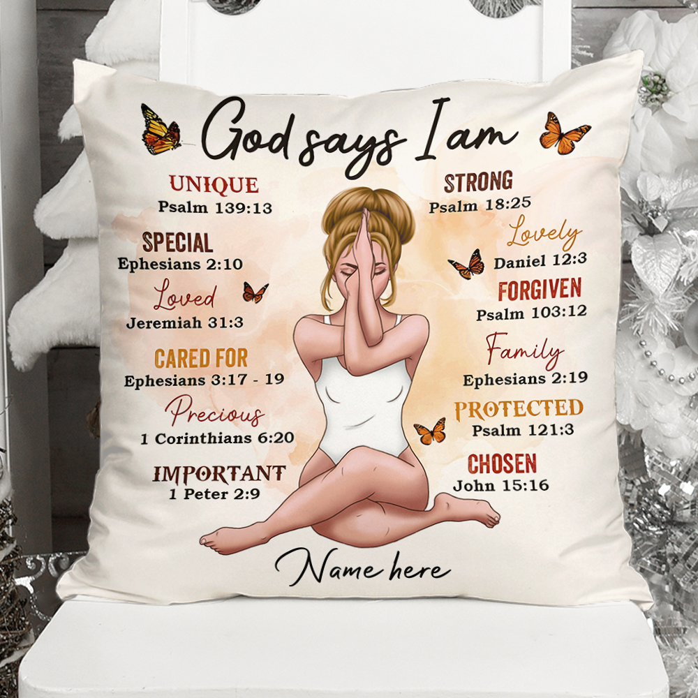 Custom Name and Appearance - Personalized Pillow - Gift for Yoga Lover