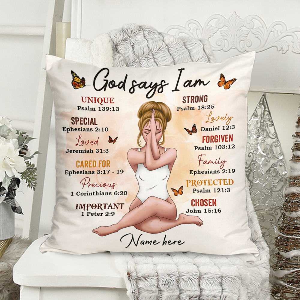 Custom Name and Appearance - Personalized Pillow - Gift for Yoga Lover