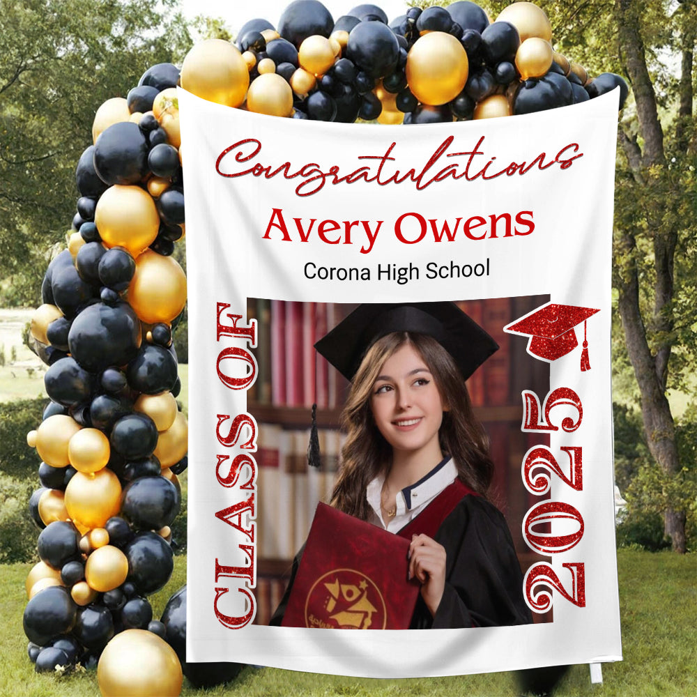 Class of 2025 Custom Graduation Party Backdrop, Personalized Congrats Grad School Color Backdrop, High School Graduation, College Grad Gift