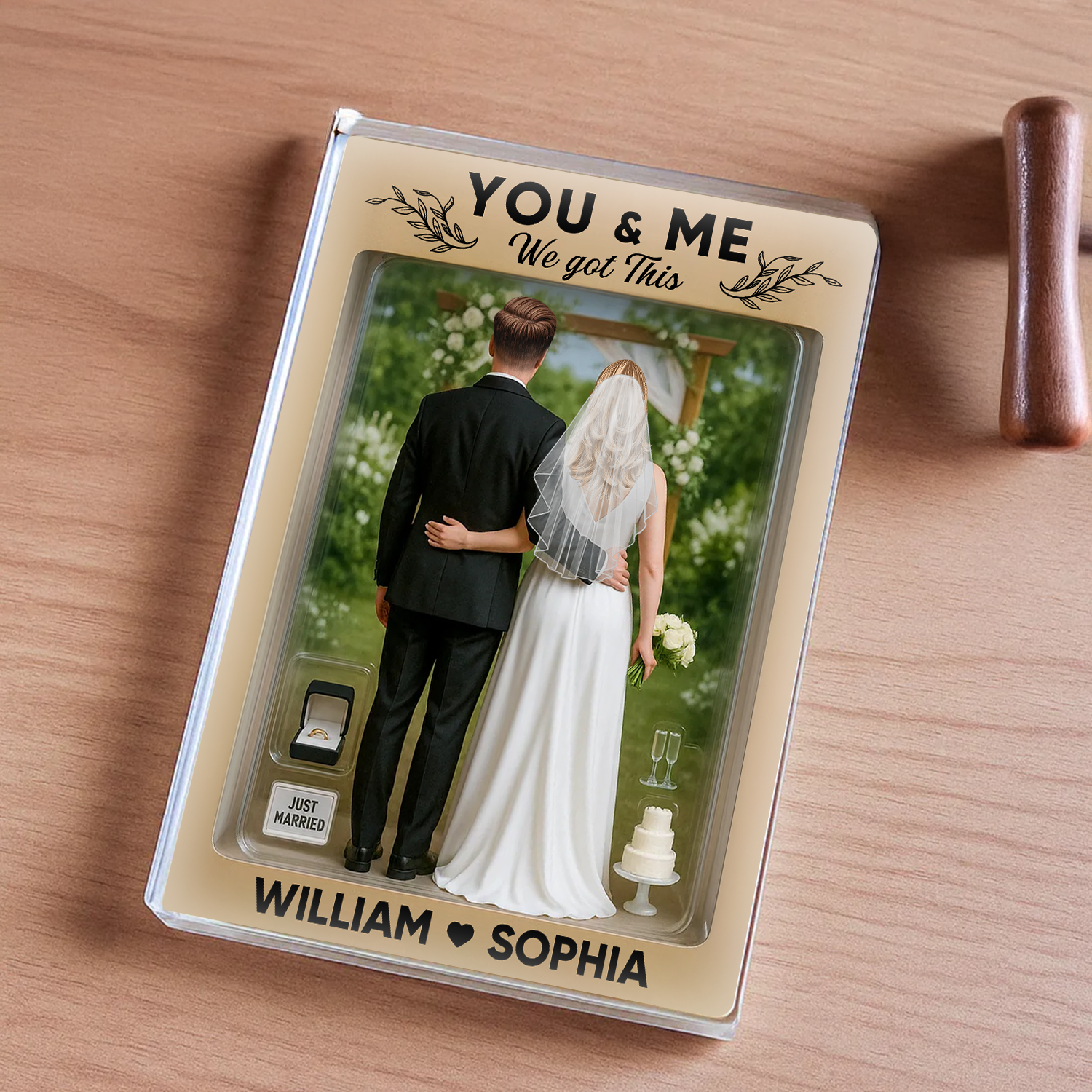 Wedding Couple - Custom Figure Personalized Acrylic Block Plaque