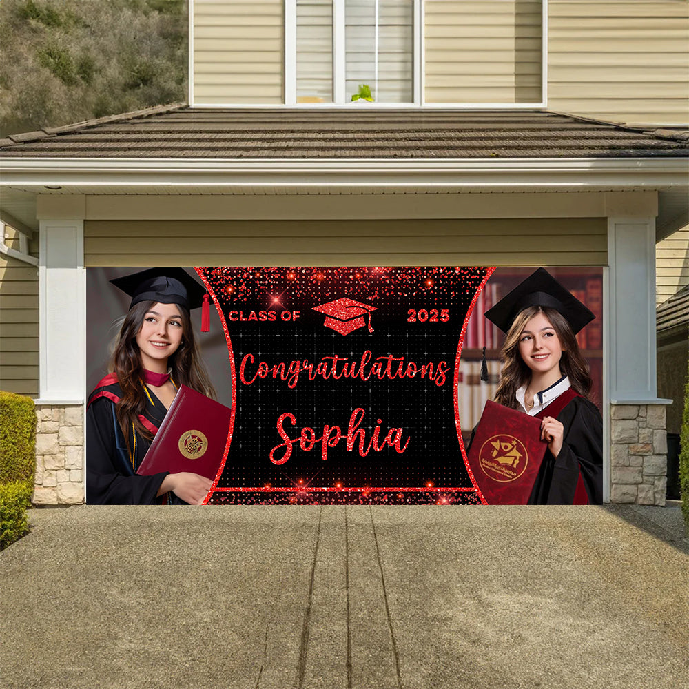 Congratulations Class Of 2025 Personalized Banner Custom Graduation Decor Gift