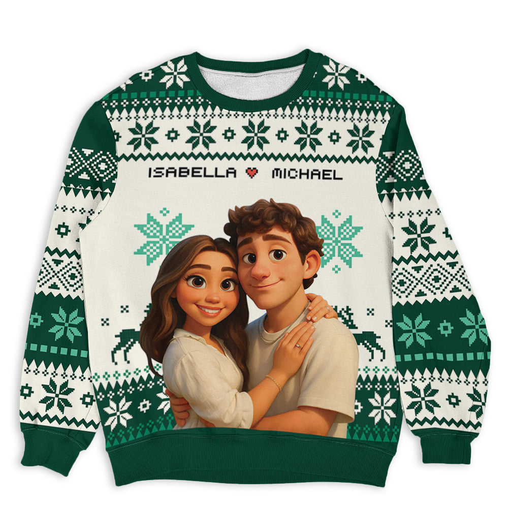Custom Photo 3D Style Unisex Ugly Christmas Sweatshirt - All-Over-Print Sweatshirt