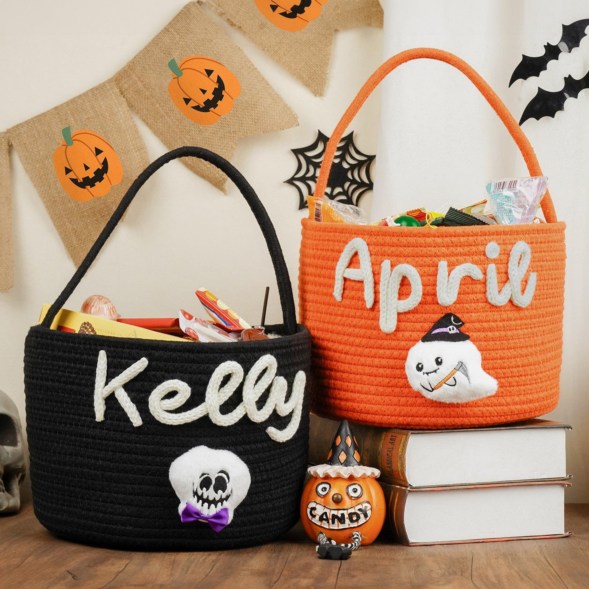 Halloween Trick or Treat Bag - Personalized Halloween Candy Basket - Halloween Gift For Kids