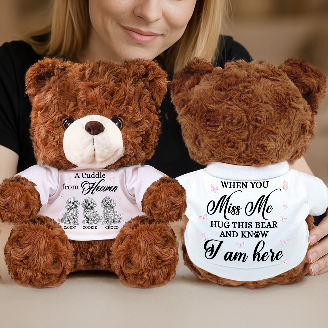 A Cuddle From Heaven - Personalized Pet Memorial Bear Plush - Pet Memorial Gift
