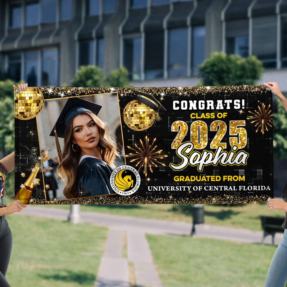 Personalized Graduation Banner – Class of 2025 Custom Name & Photo Party Decoration