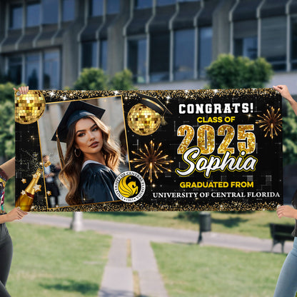 Personalized Graduation Banner – Class of 2025 Custom Name & Photo Party Decoration