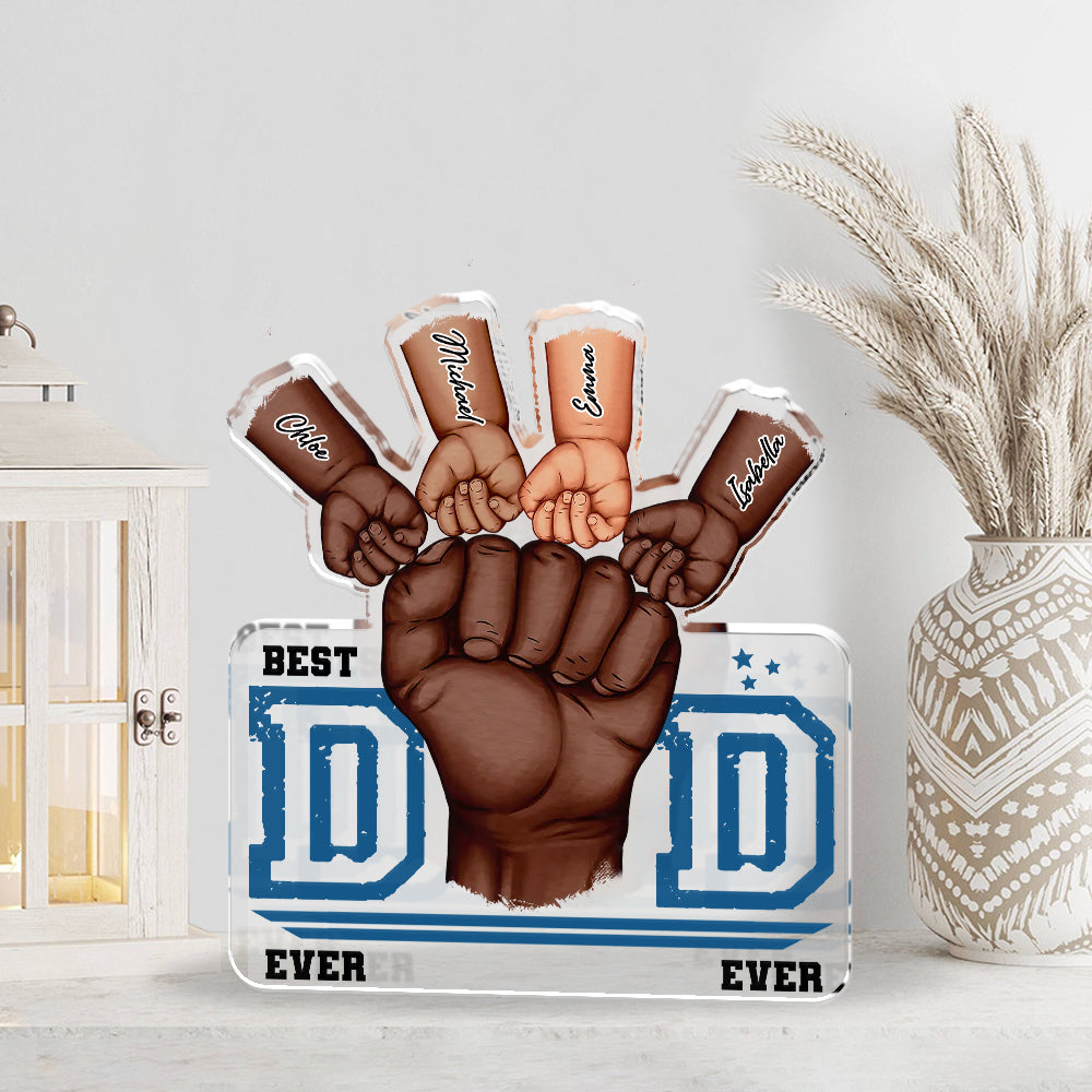 Best Dad Ever - Custom Photo and Name - Custom Shaped Acrylic Plaque - Home Decor