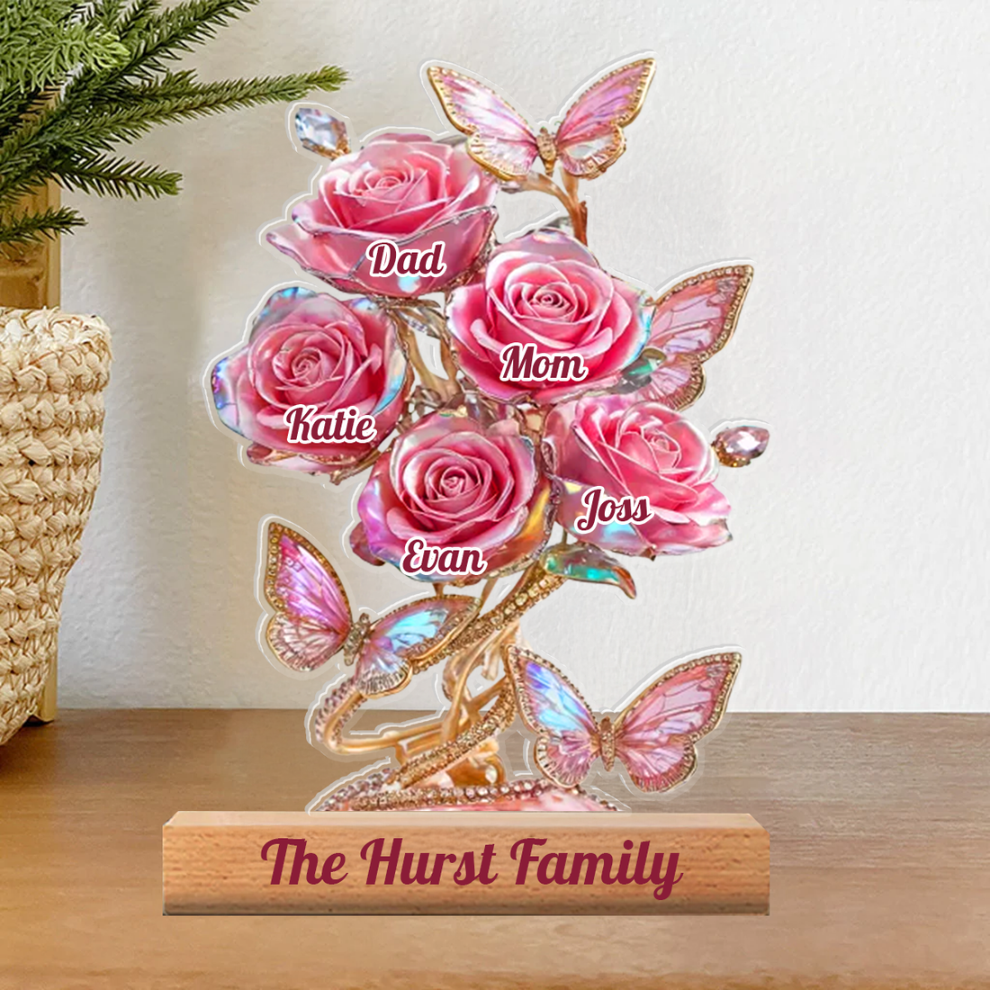 Our Family Flowers - Personalized Custom Acrylic 3D Led Light