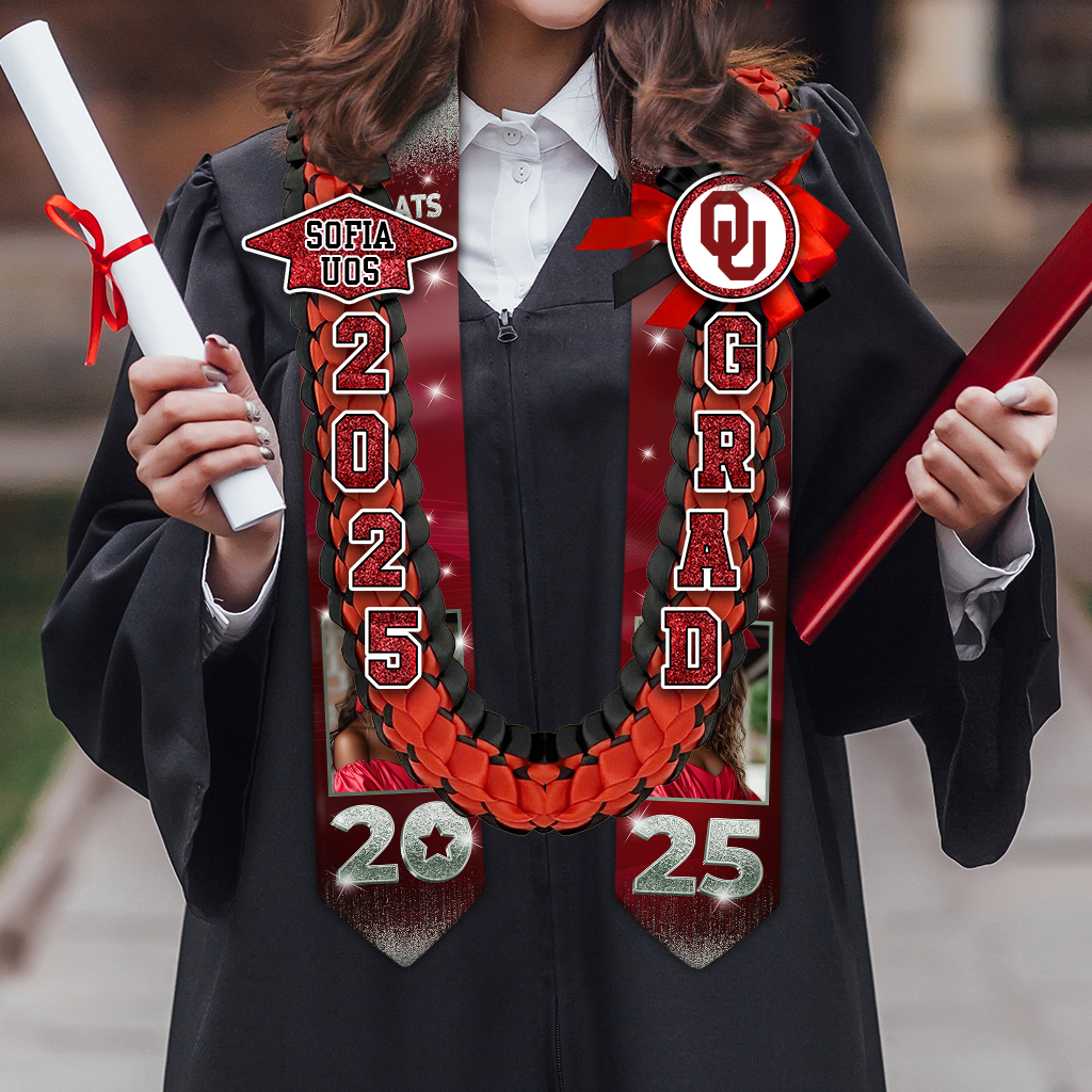 2025 Graduation Lei Custom Name and Photo - Personalized Graduation Lei - 2025 Grad