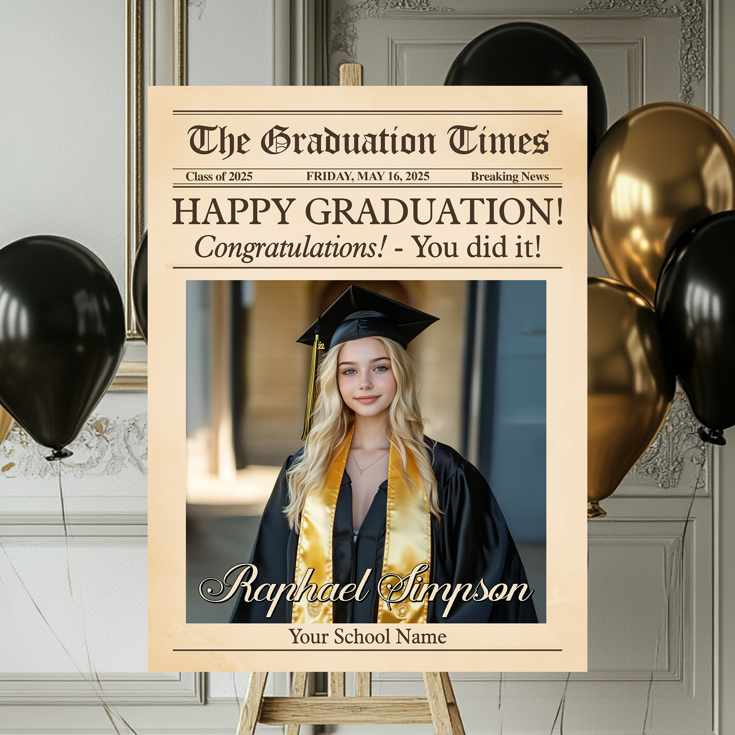 The Graduation Times Welcome Sign Happy Graduation! Congratulation! You Did It Welcome Sign Personalized Graduation Welcome Sign
