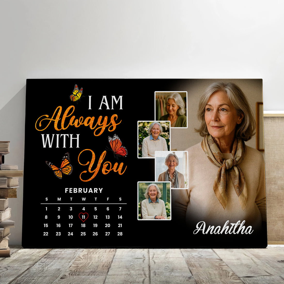 I Am Always With You - Custom Name and Photo - Canvas Sign - Sympathy Gift