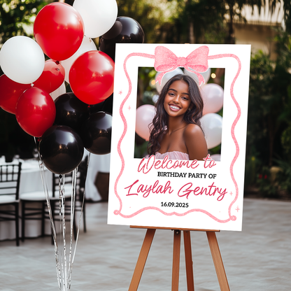 Birthday Party Sign - Custom Name & Photo Law Sign - Welcome To My Birthday Sign