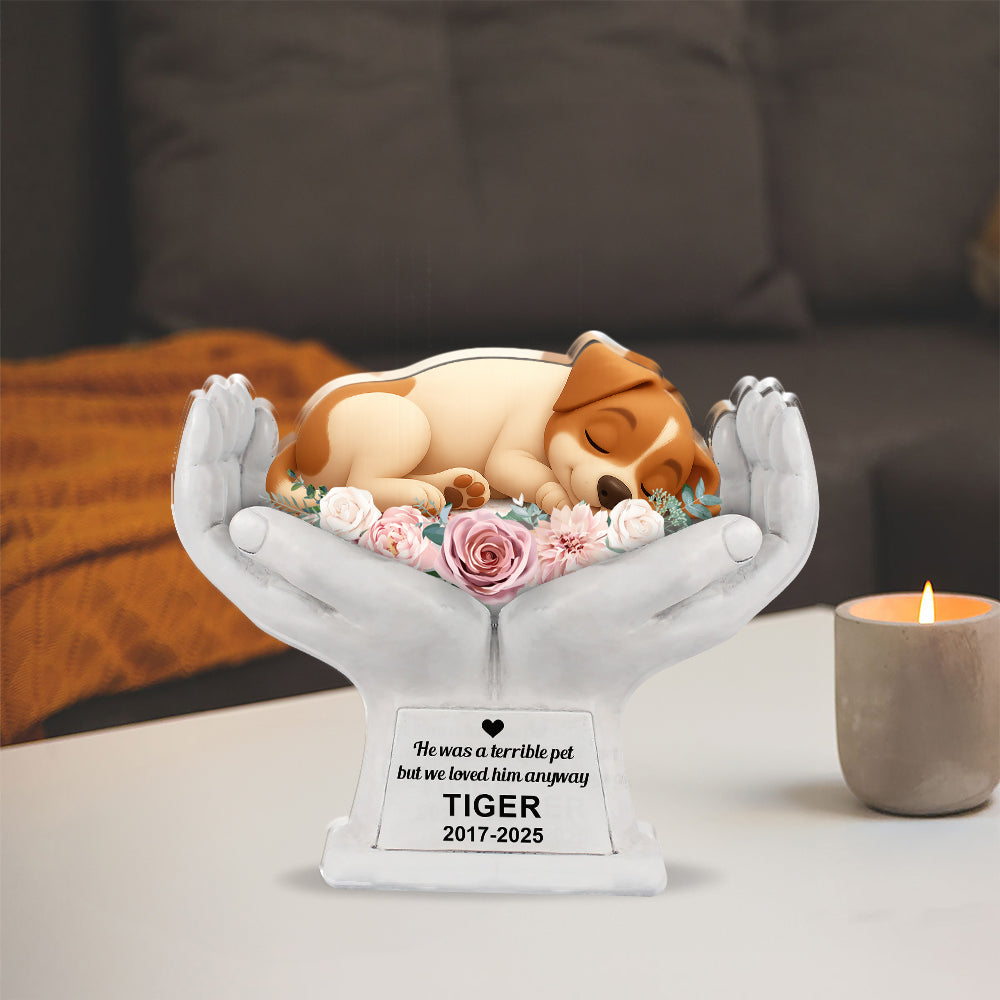 In Loving Memory - Pet Memorial  - Custom Shape Acrylic Block Plaque