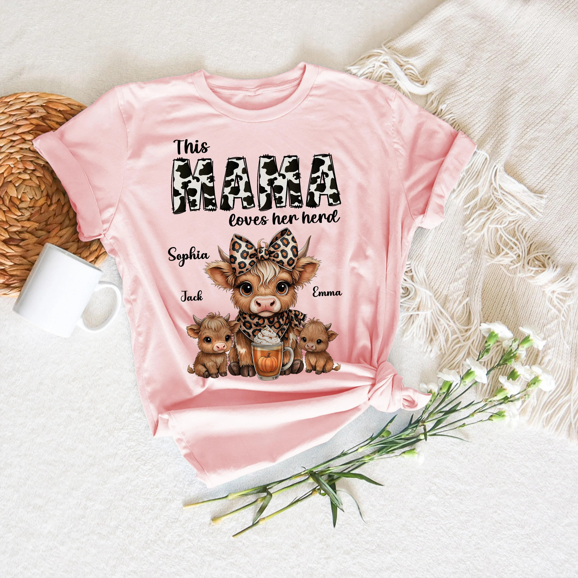 Grammy Love Her Herd Kids - Custom Name Shirt - Personalized Shirt Custom T-shirt