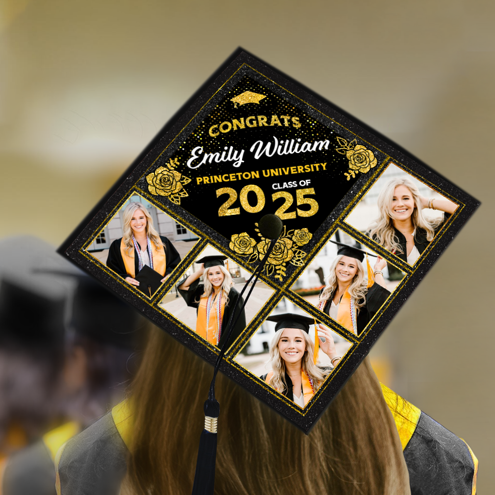 Personalized Class of 2025 Photo Graduation Cap Topper – Custom Grad Cap Decoration, Unique Graduation Keepsake