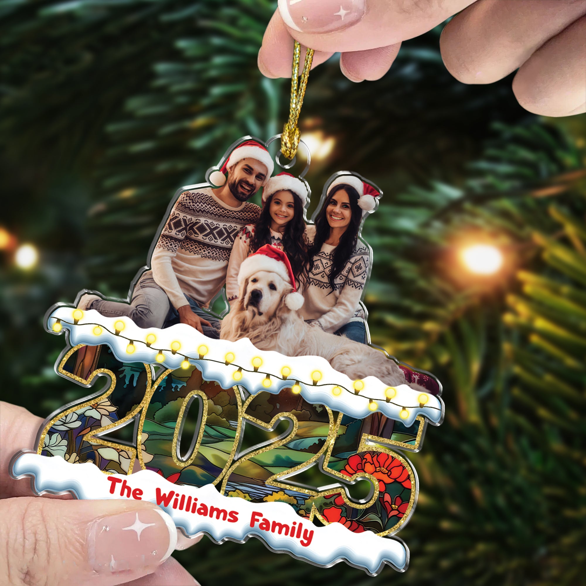 Family Photo - Custom Family Hologram Ornament - Family Decoration
