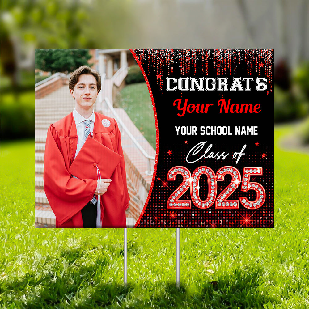 Congrats Graduation - Class of 2025 Lawn Sign | The Perfect Personalized 2025 Grad Gift