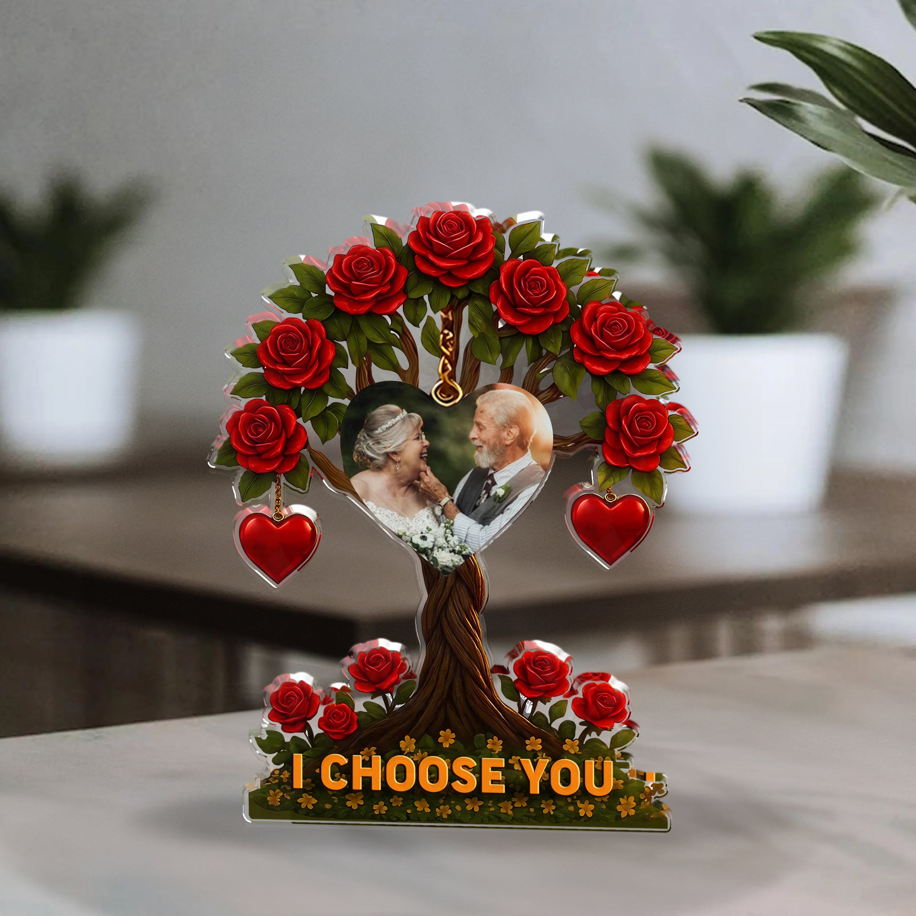 Family Tree Photo - Custom Photo Family Gift  - Custom Shape Acrylic Block Plaque