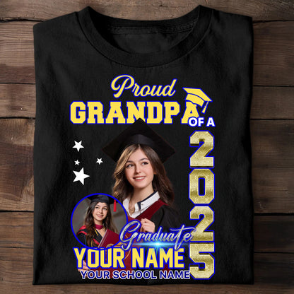 Proud Family Class Of 2025 Custom Graduation Shirt Upload Photo T-shirt, Personalized Graduation T-shirt, Graduation Gift