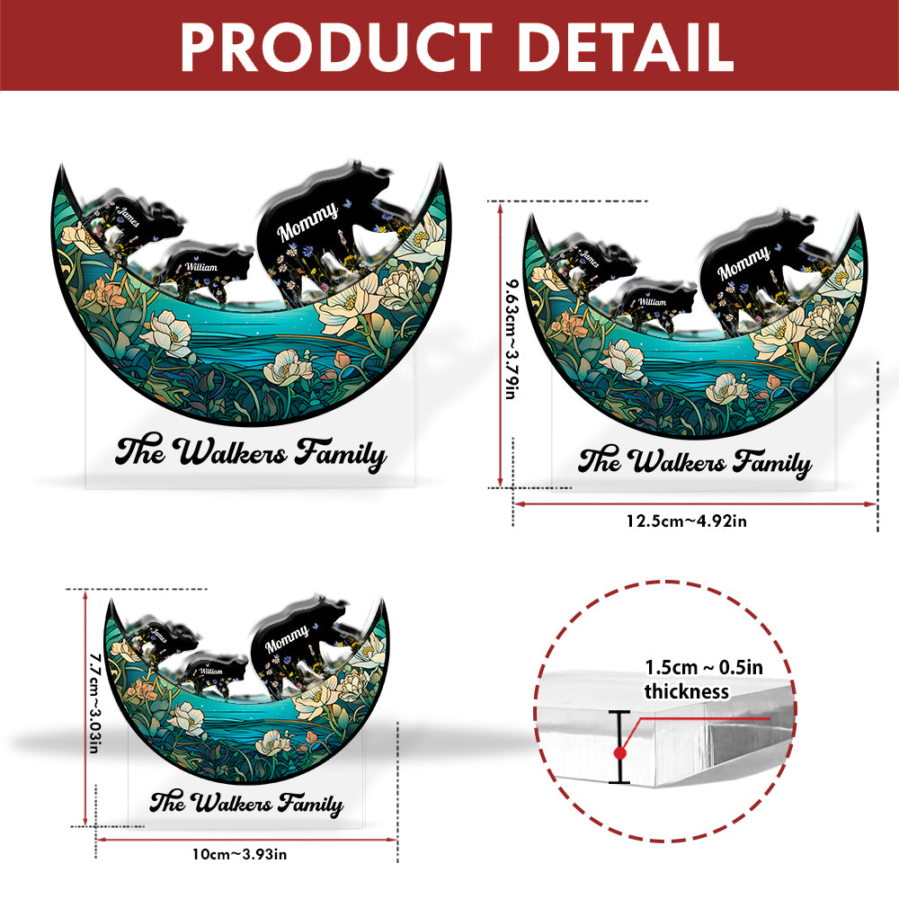 Family Bear - Personalized Custom Shaped Acrylic Plaque - Home Decor