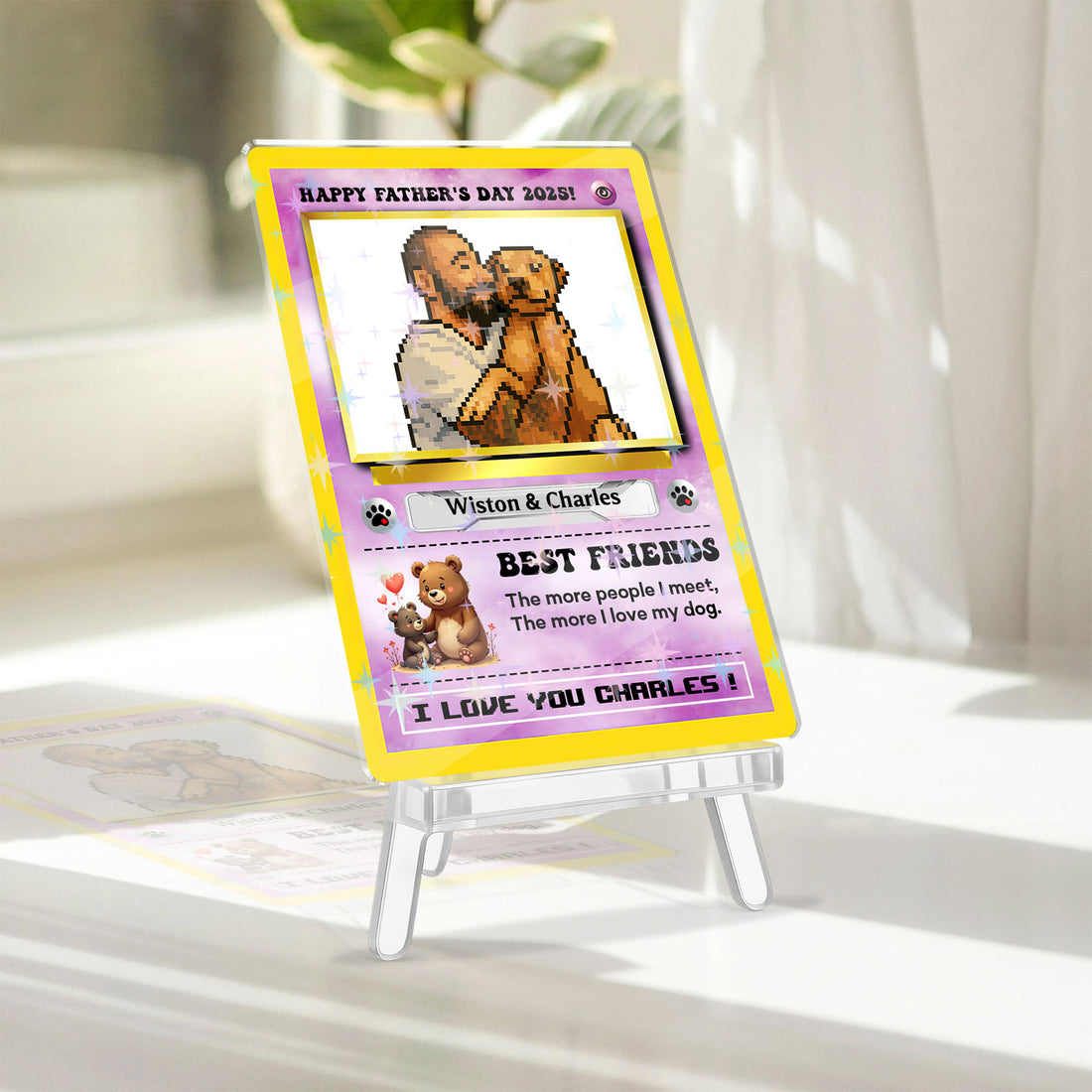 Personalized Pet Lover Gift - Custom Name and Photo - Custom Shape Hologram Ornament