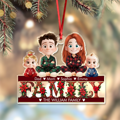 Family Custom Name and Appearance Ornament - Custom Shape Hologram Ornament