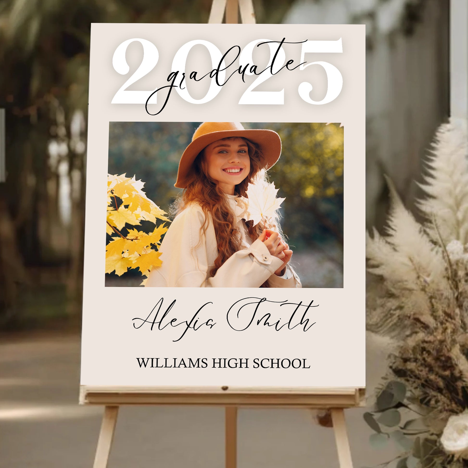 Graduate 2025 - Custom Name Graduation Party Welcome Sign - Graduation Welcome Sign