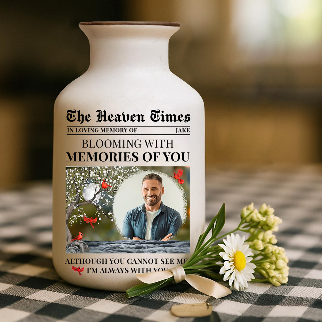 The Heaven Times - Personalized Elegant Ceramic Flower Pot Minimalist - Memorial Gift