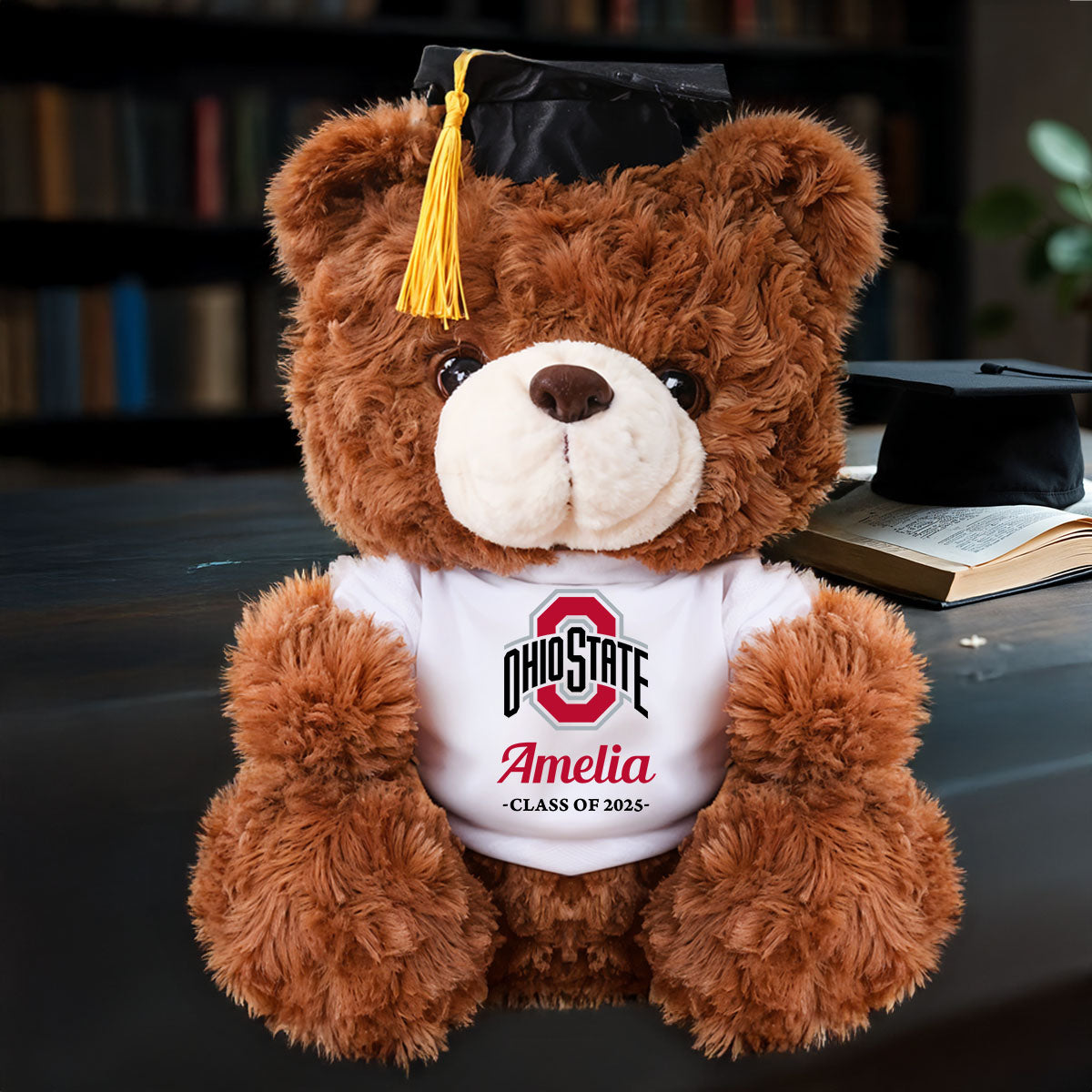 Personalized Custom Graduation Teddy Bear Plush - Graduate Bear With Cap, 2025 Graduation Gift