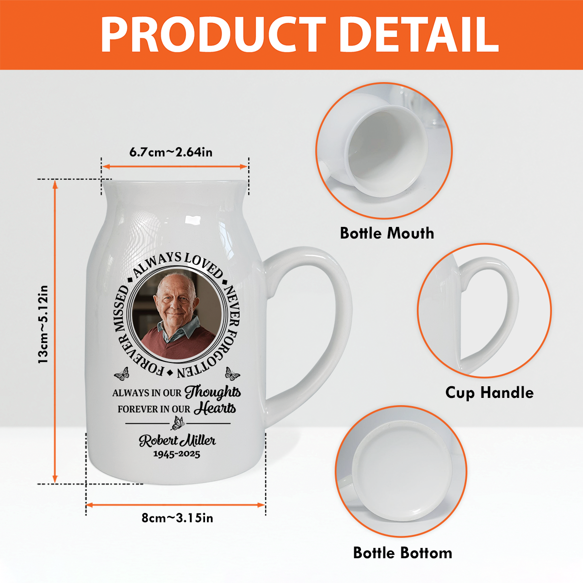 Always Loved - Personalized Ceramic Flower Vase - Sympathy Gift