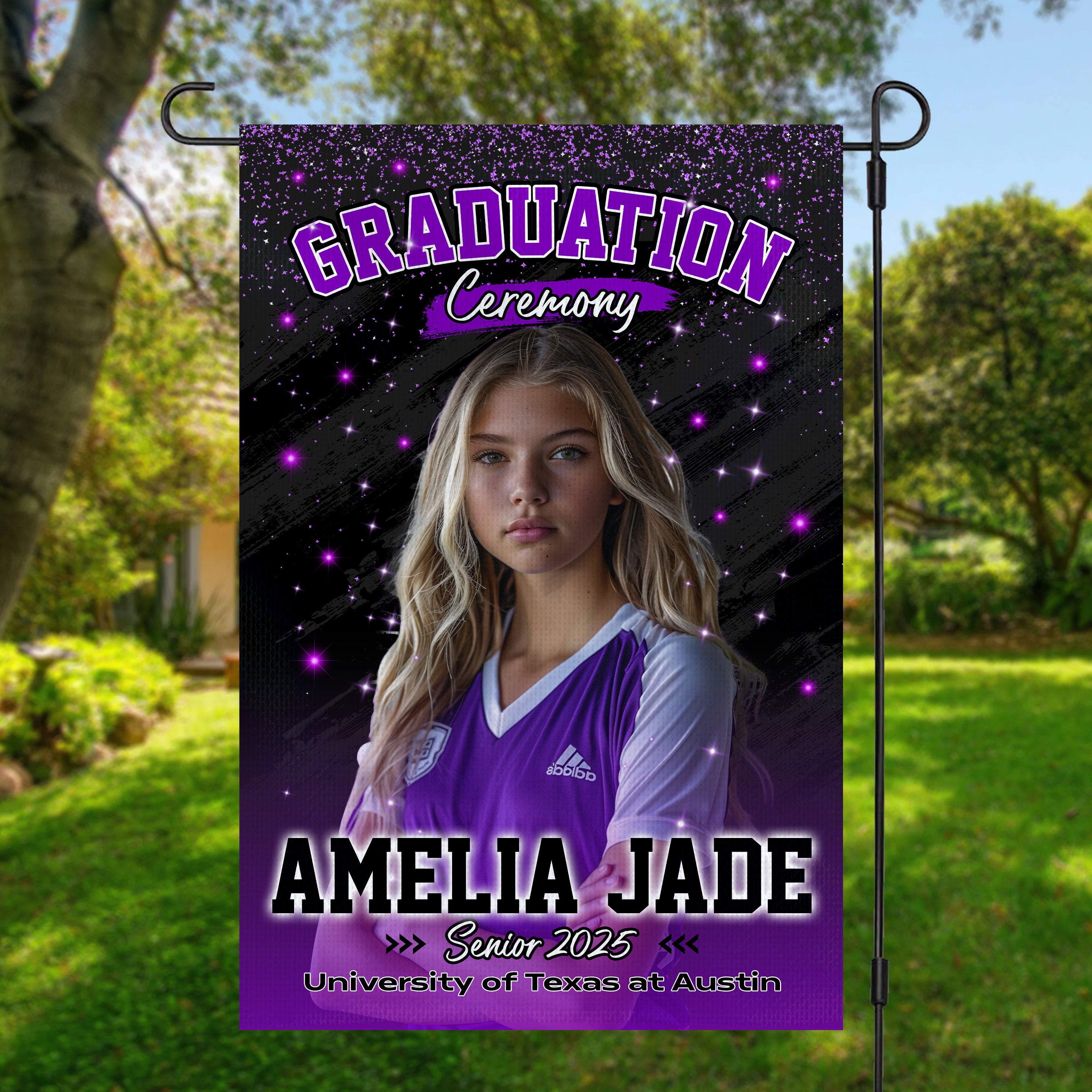 Graduation Ceremony - Congrats Graduate Class Of 2025 With Photo – Graduation Garden Flag & Party Decor