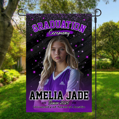 Graduation Ceremony - Congrats Graduate Class Of 2025 With Photo – Graduation Garden Flag & Party Decor