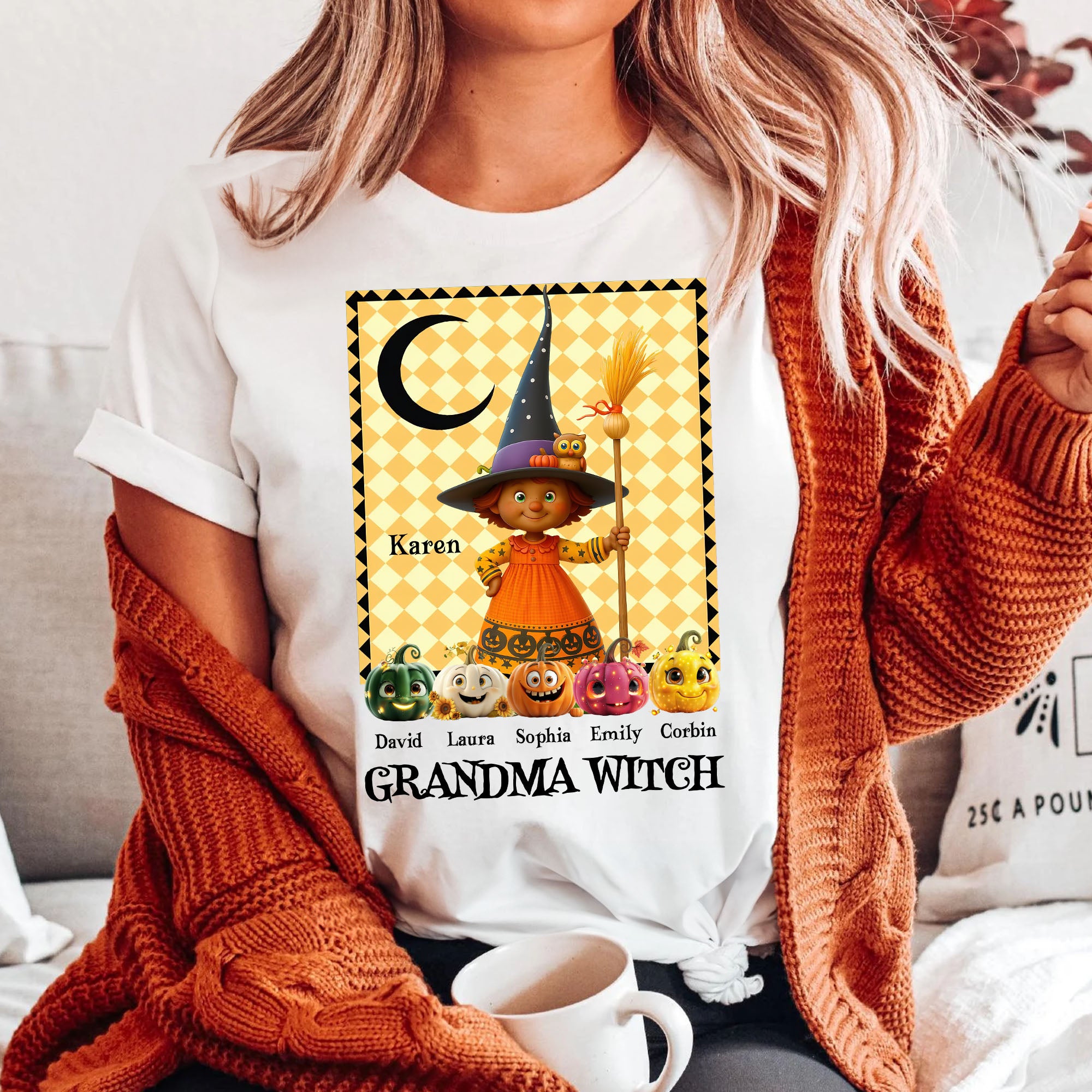 Grandma Witch - Custom Name Shirt - Personalized Halloween T-shirt - Halloween Shirt for Grandma