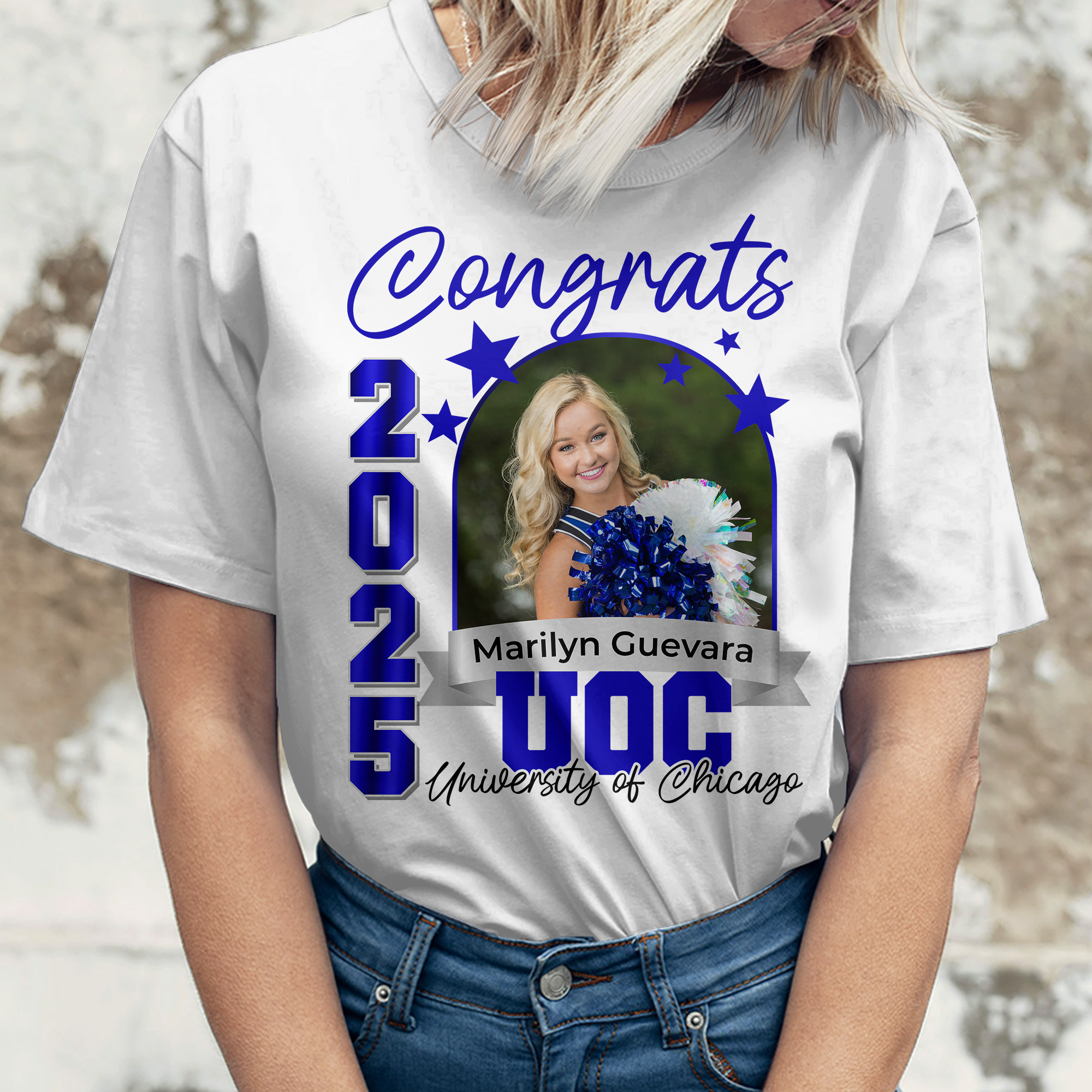 Congrats 2025 Custom Graduation Shirt Upload Photo T-shirt Personalized Graduation Gift