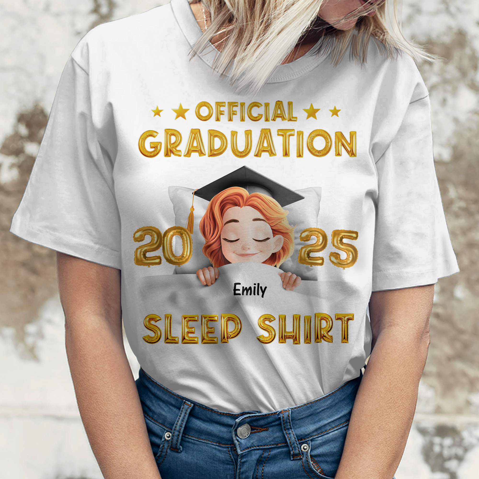 Official Graduation 2025 Sleep Shirt Personalized Graduation T-Shirt