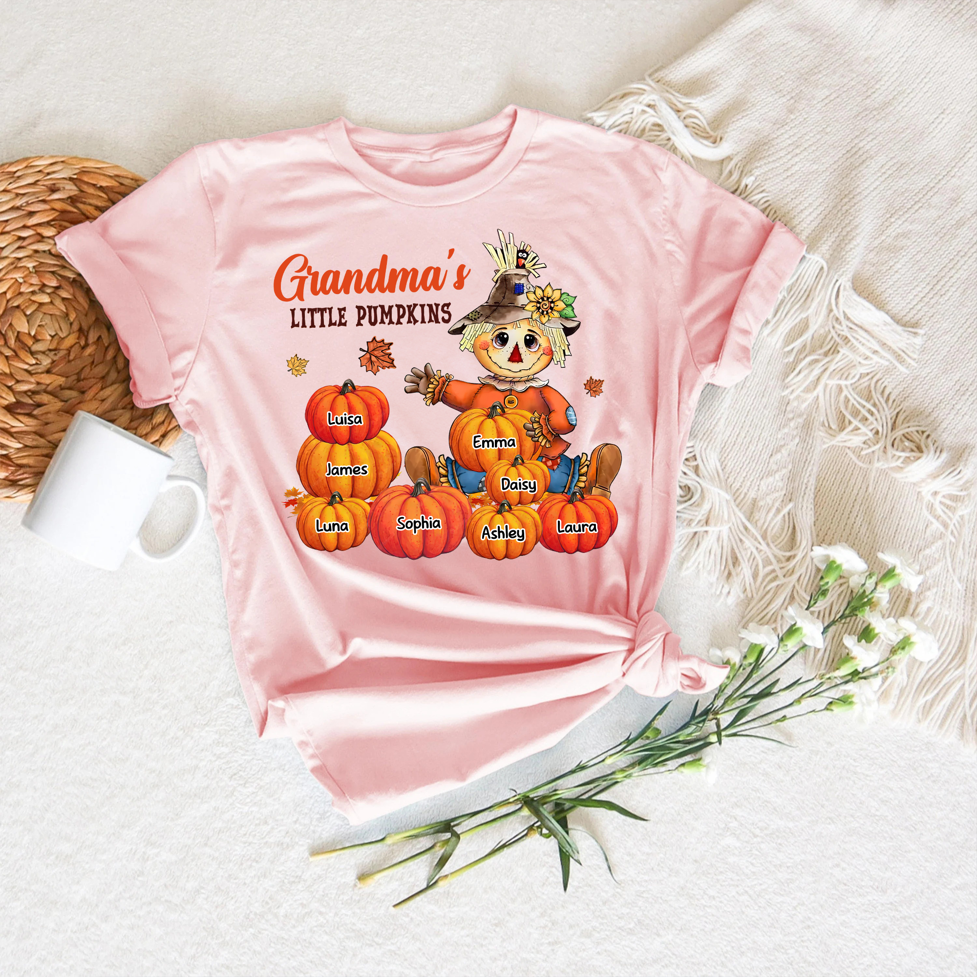 Personalized Gift For Grandma Little Pumpkin - Custom Name Shirt