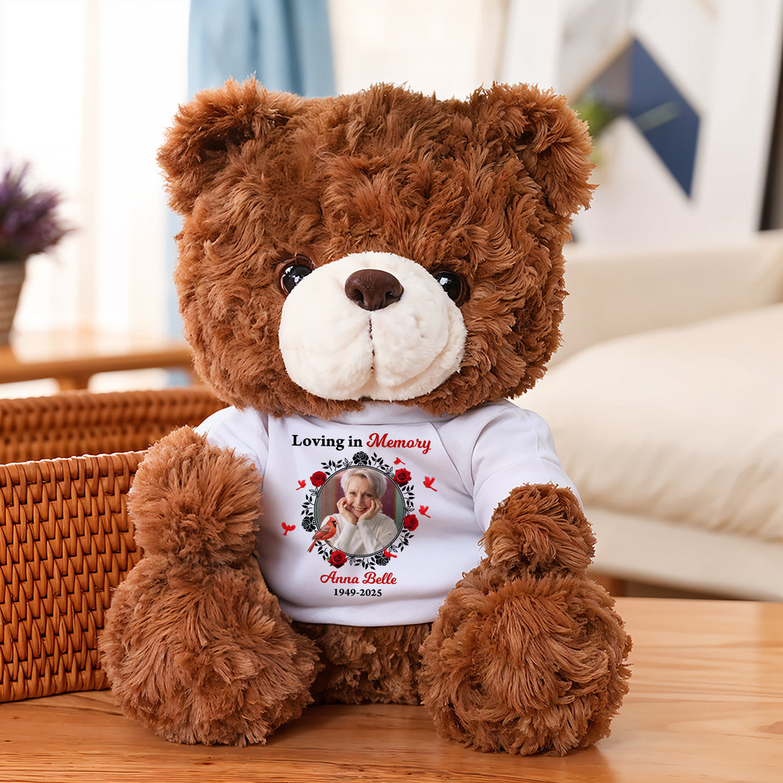 Loving In Memory - Personalized Memorial Bear Plush - Memorial Gift