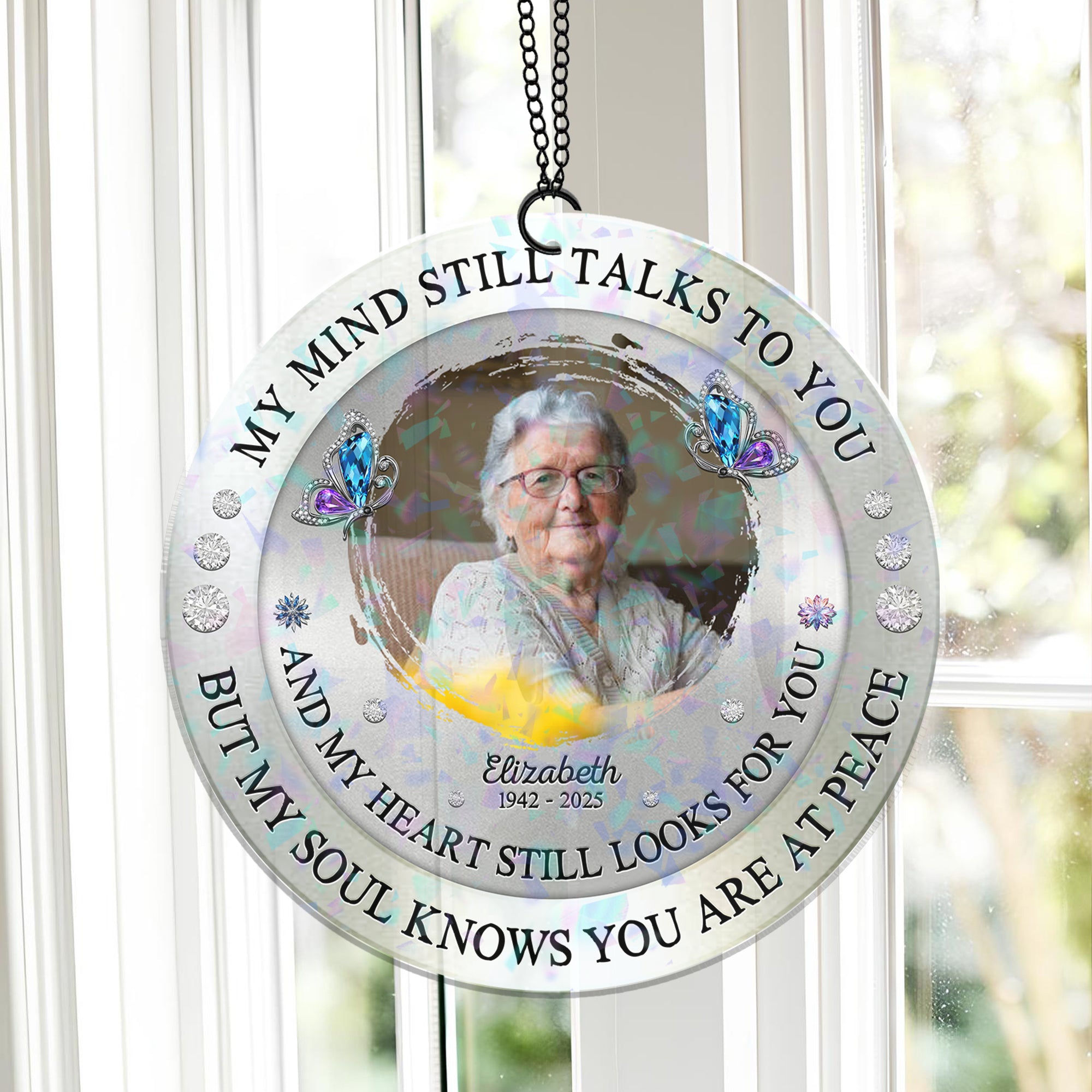 My Mind Still Talks To You - Custom Shape Hologram Ornament - Memorial Gift